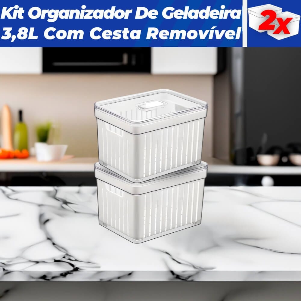 Kit 4 Potes para Mantimentos com Tampa 3,8 Litros Kit 4 Potes para Mantimentos com Tampa 3,8 Litros Design & Casa Kit 2 Potes 