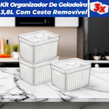 Kit 4 Potes para Mantimentos com Tampa 3,8 Litros Kit 4 Potes para Mantimentos com Tampa 3,8 Litros Design & Casa Kit 3 Potes 