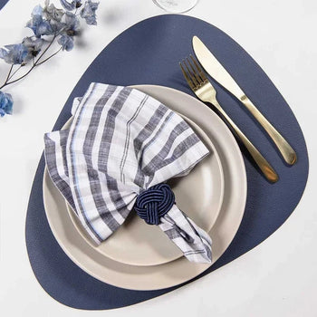 Kit Anel Guardanapo Nó Náutico Azul – 4 Peças Coleção Mesa Posta- Kit Anel Guardanapo Nó Náutico Azul – 4 Peças Design & Casa 