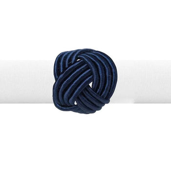 Kit Anel Guardanapo Nó Náutico Azul – 4 Peças Coleção Mesa Posta- Kit Anel Guardanapo Nó Náutico Azul – 4 Peças Design & Casa 