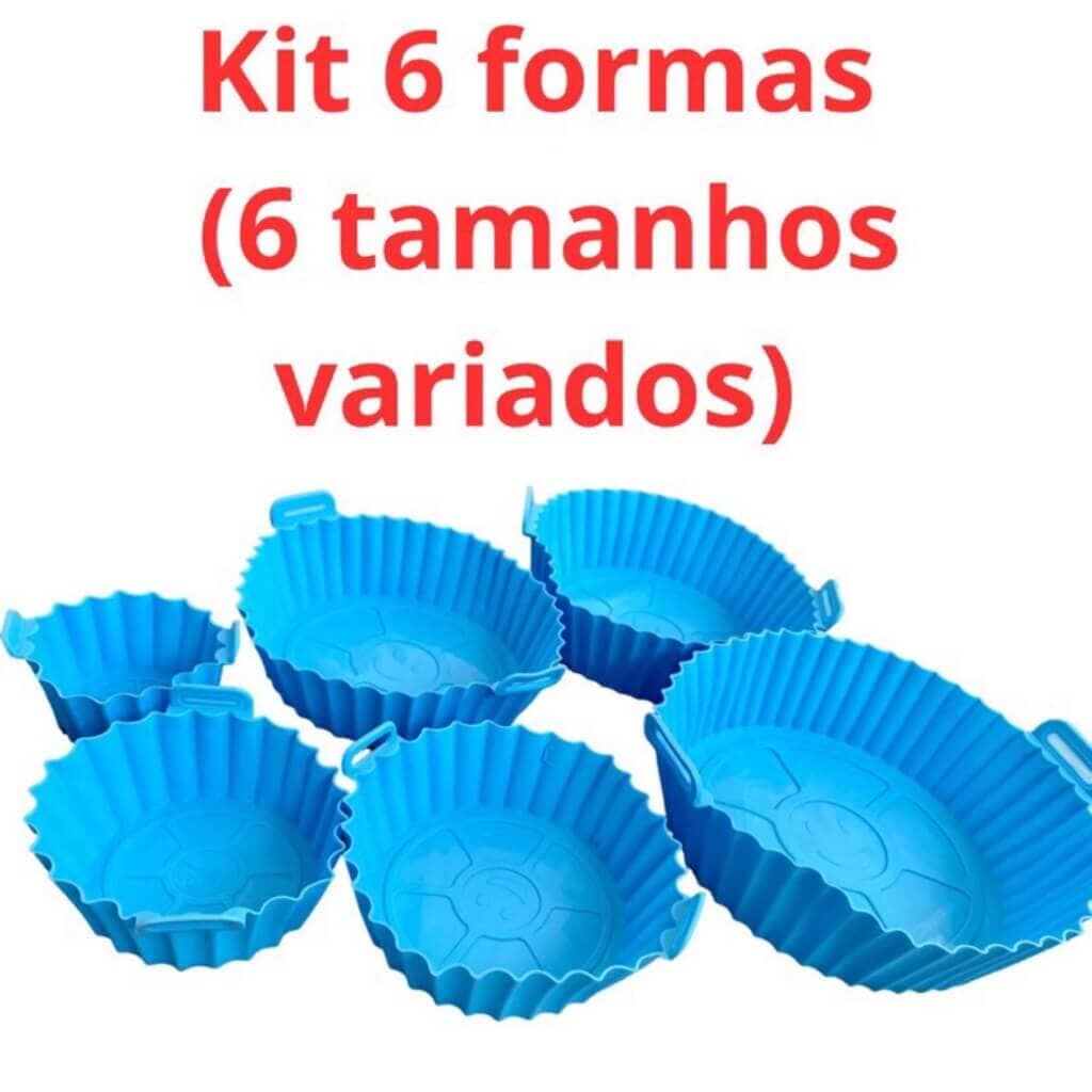 Kit com 6 Forma De Silicone Para Airfryer Antiaderente Kit com 6 Forma De Silicone Para Airfryer Antiaderente Design & Casa 