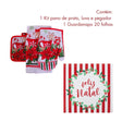 Kit Cozinha - Pano De Prato Luva E Pegador + Guardanapo Feliz Natal Kit Pano De Prato Luva E Pegador Flor de Natal Design & Casa 