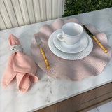 Kit Elegance Mesa Posta 4 Lugares | Jogo Americano + Anel + Guardanapo Tecido Design & Casa Pink 