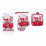 Kit Pano De Prato Luva E Pegador Flor de Natal Kit Pano De Prato Luva E Pegador Flor de Natal Design & Casa 