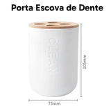 Kit para Banheiro Bambu Branco - Diversas Peças Kit para Banheiro Bambu Branco - Diversas Peças Design & Casa Porta Escova de Dente 