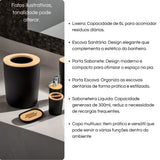 Kit para Banheiro Bambu Branco Luxo - 6 Peças Kit para Banheiro Bambu Branco - Diversas Peças - Coleção Banheiro Design & Casa 