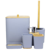 Kit para Banheiro Bambu Branco Luxo - 6 Peças Kit para Banheiro Bambu Branco - Diversas Peças - Coleção Banheiro Design & Casa 