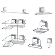 Kit para Banheiro Completo Ventosa Sem Furos 6pcs Prateleira para Banheiro de Canto Com Fixação por Sucção Ventosa Design & Casa Kit 6 pcs 