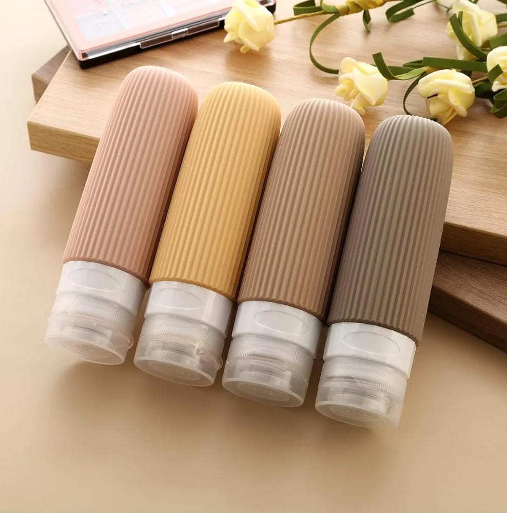 Kit Portáteis Silicone Porta Shampoo 90ml - Travel Easy Design & Casa 