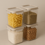 Kit Pote Hermético 830ml | Leve 4, Pague 3 Pote Hermético Trava Mais Cristal Retangular 2,6 L Design & Casa 