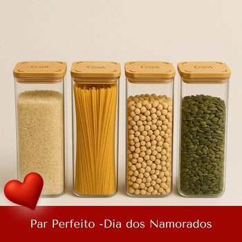 Kit Pote Hermético Bambu 1,5L | Leve 4, Pague 3 | Dia dos Namorados Coleção Pote Hermético - Kit Pote Hermético Bambu 1,5L | Leve 4, Pague 3 Design & Casa 