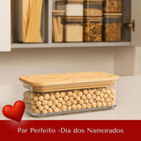 Kit Pote Hermético Bambu 530ml | Leve 4, Pague 3 | Dia dos Namorados Coleção Pote Hermético- Kit Pote Hermético Bambu 530ml | Leve 4, Pague 3 Design & Casa 