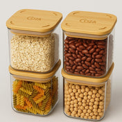 Kit Pote Hermético Bambu 580ml | Leve 4, Pague 3 Coleção Pote Hermético- Kit Pote Hermético Bambu 580ml | Leve 4, Pague 3 Design & Casa 