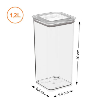 Kit Pote Hermético Transparente 1,2L | Leve 4, Pague 3 Coleção Pote Hermético- Kit Pote Hermético Transparente 1,2L | Leve 4, Pague 3 Design & Casa 