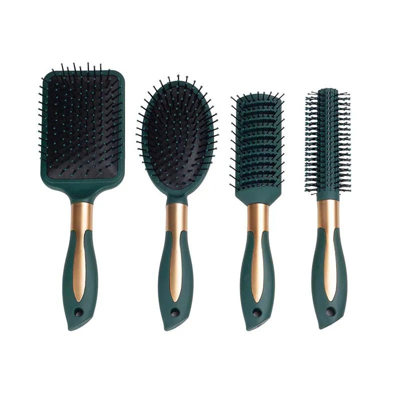 KLINA Hair Massage Air Cushion Comb Brush Scalp Hairbrush Detangle Anti Static Salon SPA Hairdressing Styling Tool Oval Round Design & Casa 4pcs Kit 