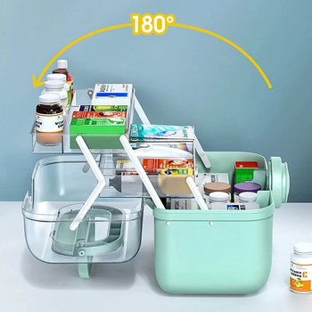 Large Capacity Family Medicine Organizer Box Portable First Aid Kit Medicine Storage Boxes Organizers Plastic Organizing Home Design & Casa 