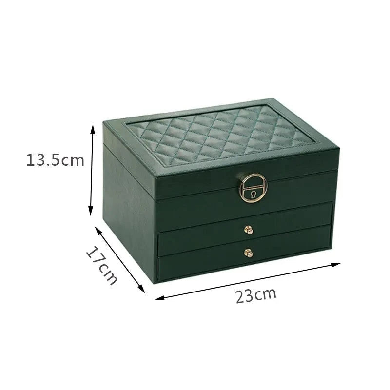 Large Jewelry Storage Box Multi-Layer Organizer For Jewelry Necklace Earring Leather Jewellery Storage Packaging Display Boxes Design & Casa 