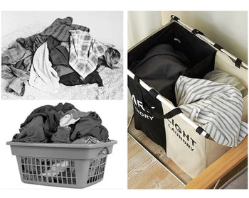 Large Laundry Basket Three Foldable Grid Organizer Basket Waterproof Dirty Clothes Toys Organizers Home Laundry Basket Storage Design & Casa 