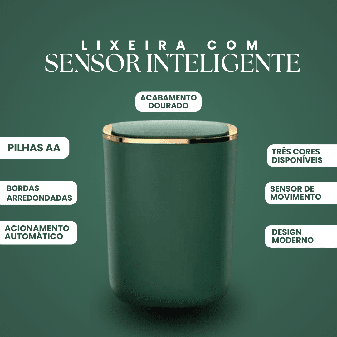 Lixeira Automática com Sensor Lixeira Automática com Sensor - Coleção Banheiro Design & Casa 