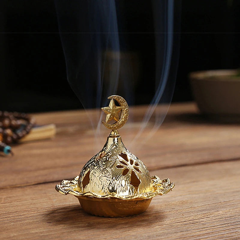 Lotus Flower Incense Burner Buddhism Buddha Holder Brass Mini Sandalwood Censer Incense Metal Craft Home Decoration Design & Casa C-Stars 