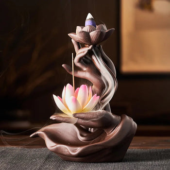 Lotus Reflux Incense Stove Base - Bergamot Incense Stove Decoration - Bedroom Accessories Room Decoration Home Accessories Design & Casa 