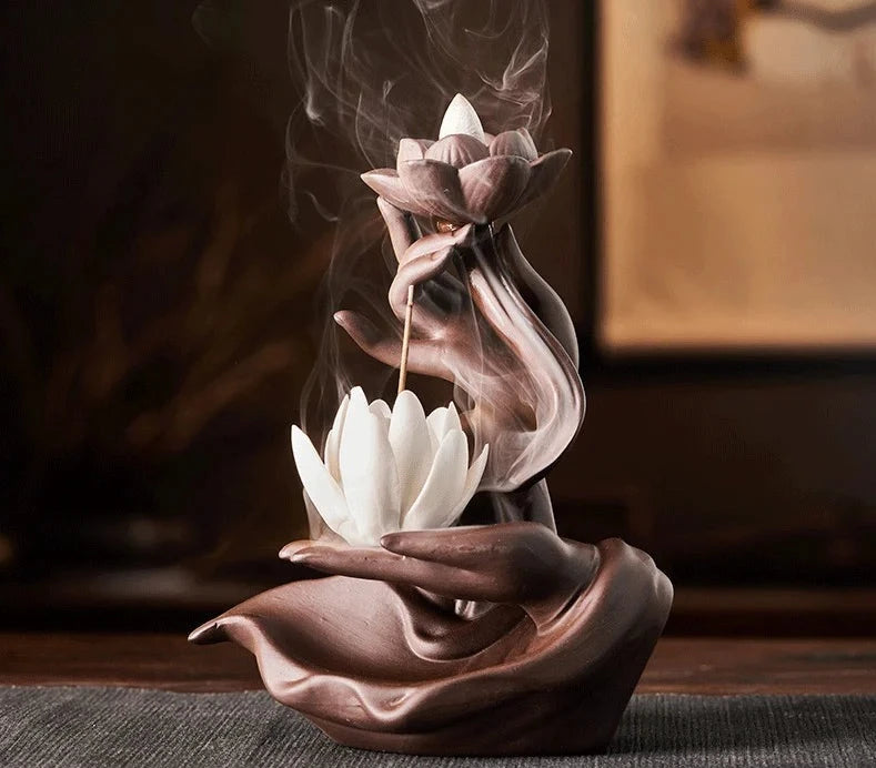 Lotus Reflux Incense Stove Base - Bergamot Incense Stove Decoration - Bedroom Accessories Room Decoration Home Accessories Design & Casa 