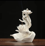 Lotus Reflux Incense Stove Base - Bergamot Incense Stove Decoration - Bedroom Accessories Room Decoration Home Accessories Design & Casa white White Lotus 