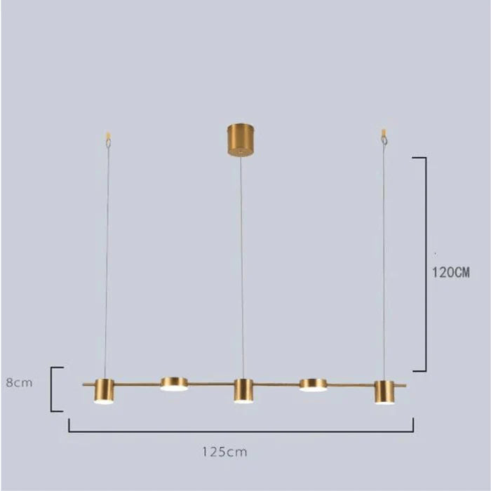 Luminária Pendente Linear 6 Luzes Led Pendente 01 - Luminária Pendente Linear 6 Luzes LED para Sala Design & Casa 