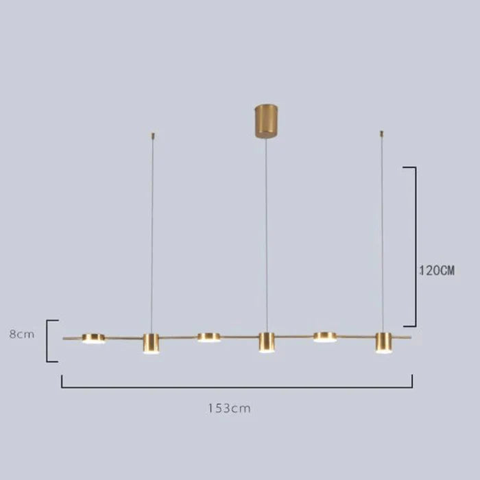 Luminária Pendente Linear 6 Luzes Led Pendente 01 - Luminária Pendente Linear 6 Luzes LED para Sala Design & Casa 