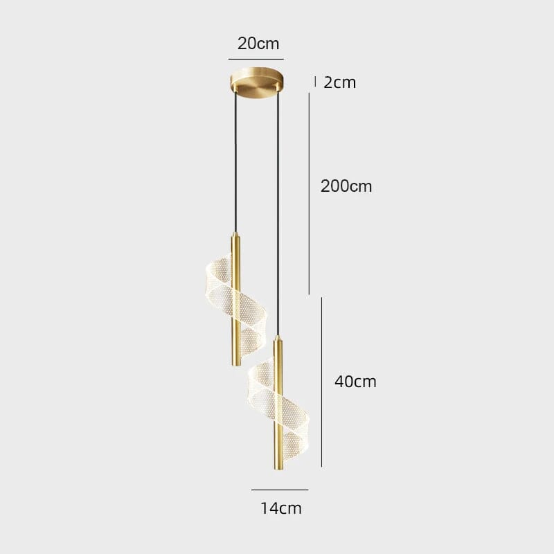 Luminária Pendente luminação interior Led Nordico Luminária Pendente luminação interior Led Nordico Design & Casa Dourado 2 Cabeça Luz fria 