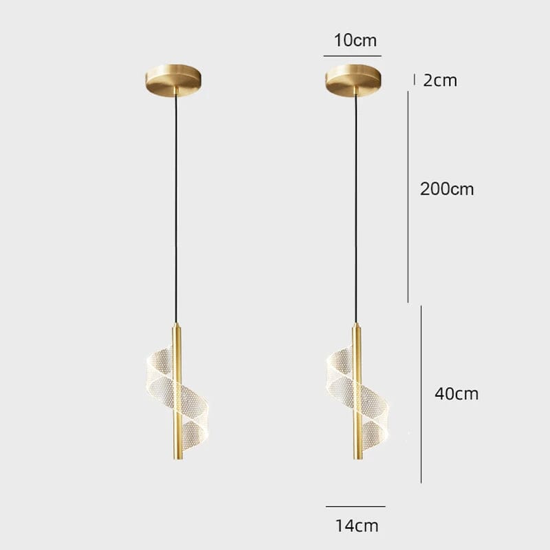 Luminária Pendente luminação interior Led Nordico Luminária Pendente luminação interior Led Nordico Design & Casa Kit 2pçs Dourado 1 Cabeça Luz fria 