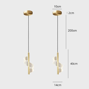 Luminária Pendente luminação interior Led Nordico Luminária Pendente luminação interior Led Nordico Design & Casa Kit 2pçs Dourado 1 Cabeça Luz fria 