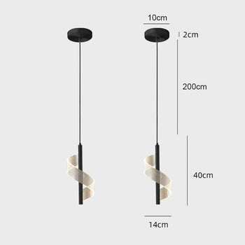 Luminária Pendente luminação interior Led Nordico Luminária Pendente luminação interior Led Nordico Design & Casa Kit 2pçs Preto 1 Cabeça Luz fria 