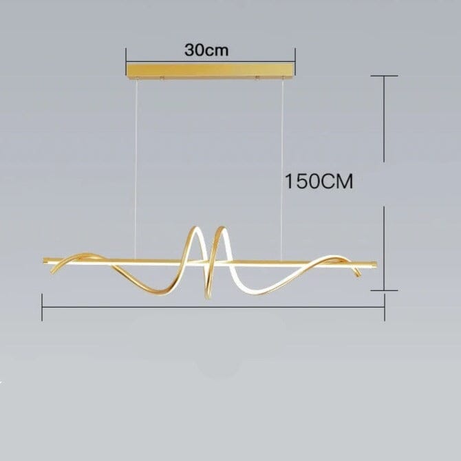 Luminária Pendente Mangueira Led Com Controle Remoto Luminária Pendente Mangueira Led Com Controle Remoto Design & Casa Ouro A-120cm com controle remoto 