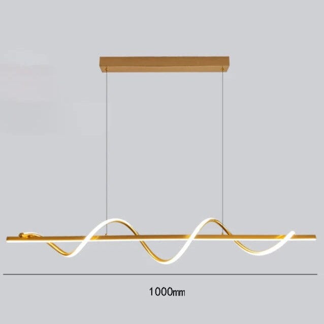 Luminária Pendente Mangueira Led Com Controle Remoto Luminária Pendente Mangueira Led Com Controle Remoto Design & Casa Ouro B-100cm com controle remoto 