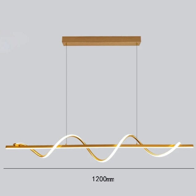 Luminária Pendente Mangueira Led Com Controle Remoto Luminária Pendente Mangueira Led Com Controle Remoto Design & Casa Ouro B-120cm com controle remoto 