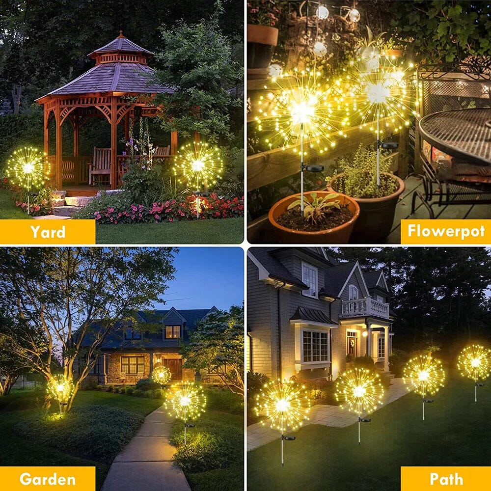 Luminária Solar de Jardim LED Fogos de Artifício Lâmpada Solar de Jardim LED Chaleira Decorativa Design & Casa 