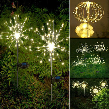 Luminária Solar de Jardim LED Fogos de Artifício Lâmpada Solar de Jardim LED Chaleira Decorativa Design & Casa 