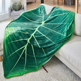 Manta Macia em Forma De Folha Grande para Decoração de Sofá e Cama Coleção Decoração - Manta Macia em Forma De Folha Grande para Decoração de Sofá e Cama Design & Casa Padrão de Folhas Verdes A 130x150cm 
