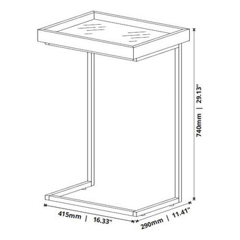 Mesa Lateral Sofá com Superfície Espelhada e Estrutura de Aço Mesa Lateral Sofá com Superfície Espelhada e Estrutura de Aço Design & Casa 