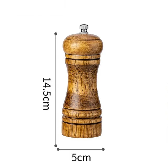 Moedor de Pimenta + Saleiro de Madeira Maciça Moedor de Pimenta + Saleiro de Madeira Maciça Design & Casa 5" Polegadas 2x 