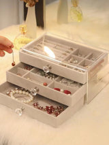 New three layer clear drawer earrings bracelet Jewelry storage box Earrings ring jewelry jewelry box Design & Casa 