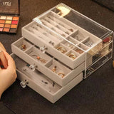 New three layer clear drawer earrings bracelet Jewelry storage box Earrings ring jewelry jewelry box Design & Casa 