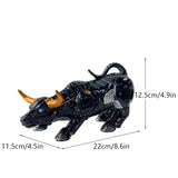 NORTHEUINS Wall Street Bull Market Resin Ornaments Feng Shui Fortune Statue Wealth Figurines For Office Interior Desktop Decor Design & Casa RDW017 