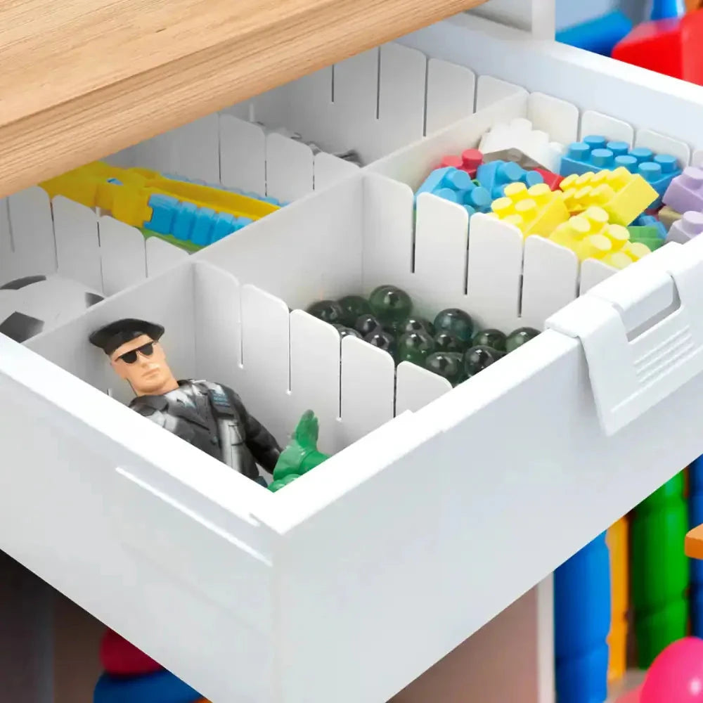 Organizador de Gaveta Multiuso com Divisórias Encaixáveis Grande 4 Peças Coleção Organizadores de Gaveta- Organizador de Gaveta Multiuso com Divisórias Encaixáveis Grande 4 Peças Design & Casa 