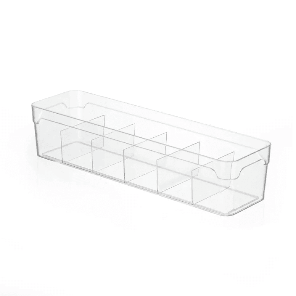 Organizador De Gavetas Com Divisórias Cristal Multiúso 34 Cm Coleção Organizadore Multiuso- Organizador De Gavetas Com Divisórias Cristal Multiúso 34 Cm Design & Casa 