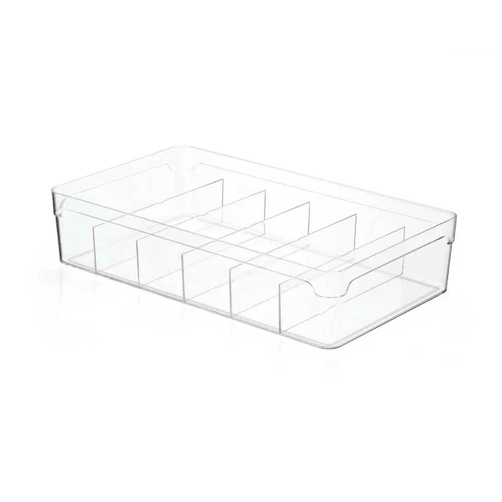 Organizador De Gavetas Com Divisórias Cristal Multiúso 4,3L Coleção Organizadores- Organizador De Gavetas Com Divisórias Cristal Multiúso 4,3L Design & Casa 