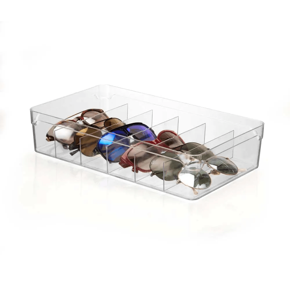 Organizador De Gavetas Com Divisórias Cristal Multiúso 4,3L Coleção Organizadores- Organizador De Gavetas Com Divisórias Cristal Multiúso 4,3L Design & Casa 