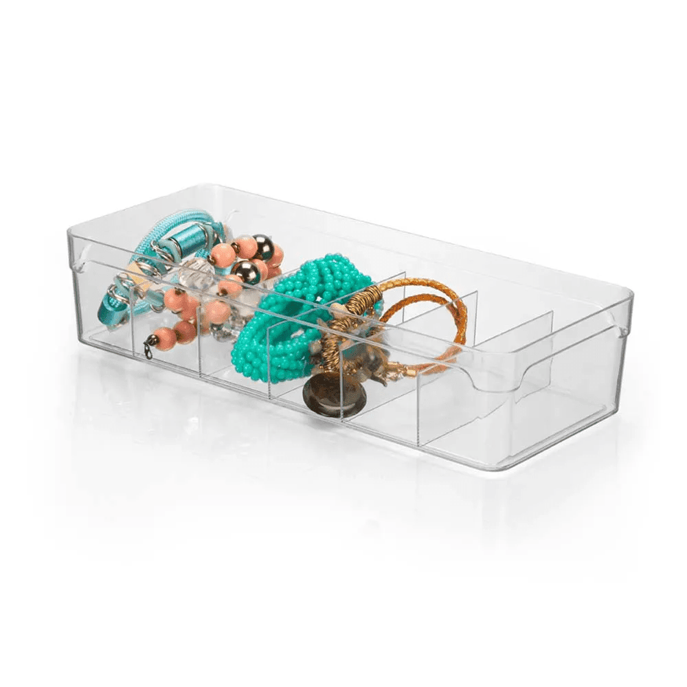Organizador De Gavetas Com Divisórias | Kit com 3 Coleção Organizadores- Organizador De Gavetas Com Divisórias Cristal Multiúso 4,3L Design & Casa 