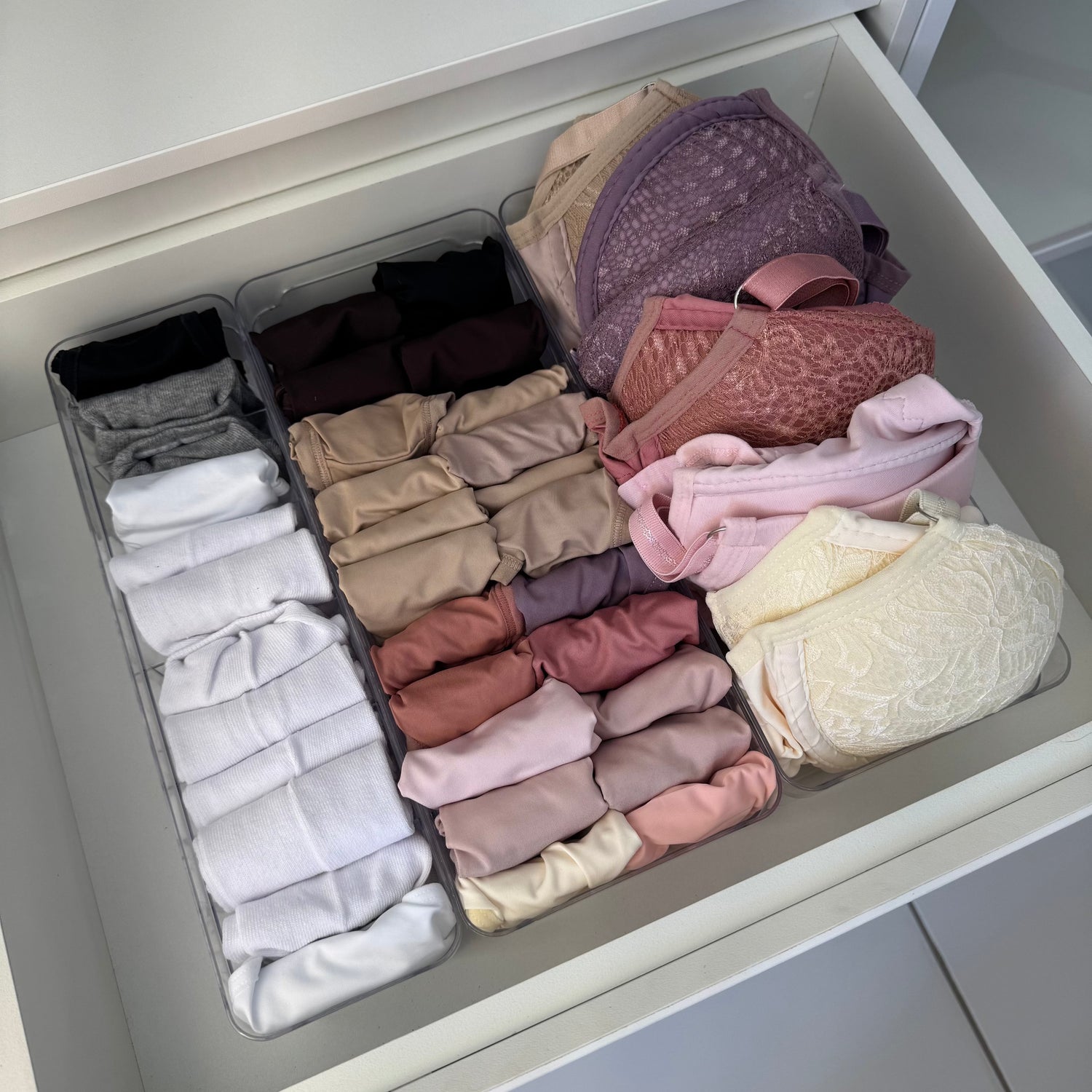 Organizador De Gavetas Com Divisórias | Kit com 3 Coleção Organizadores- Organizador De Gavetas Com Divisórias Cristal Multiúso 4,3L Design & Casa 